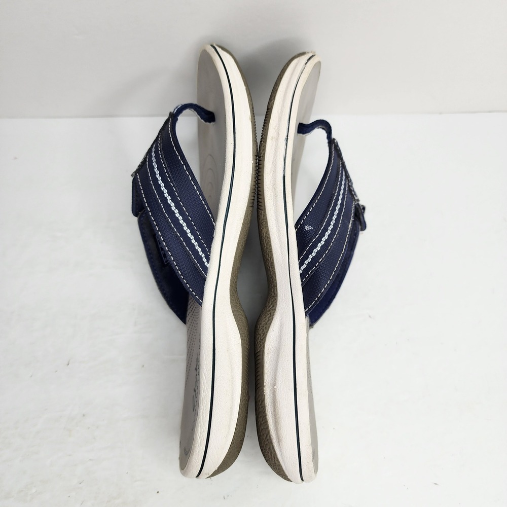 Clarks Cloudsteppers Breeze Sea Sandals Womens Size 7 Navy Blue Flip Flops 28635 - Picture 7 of 9